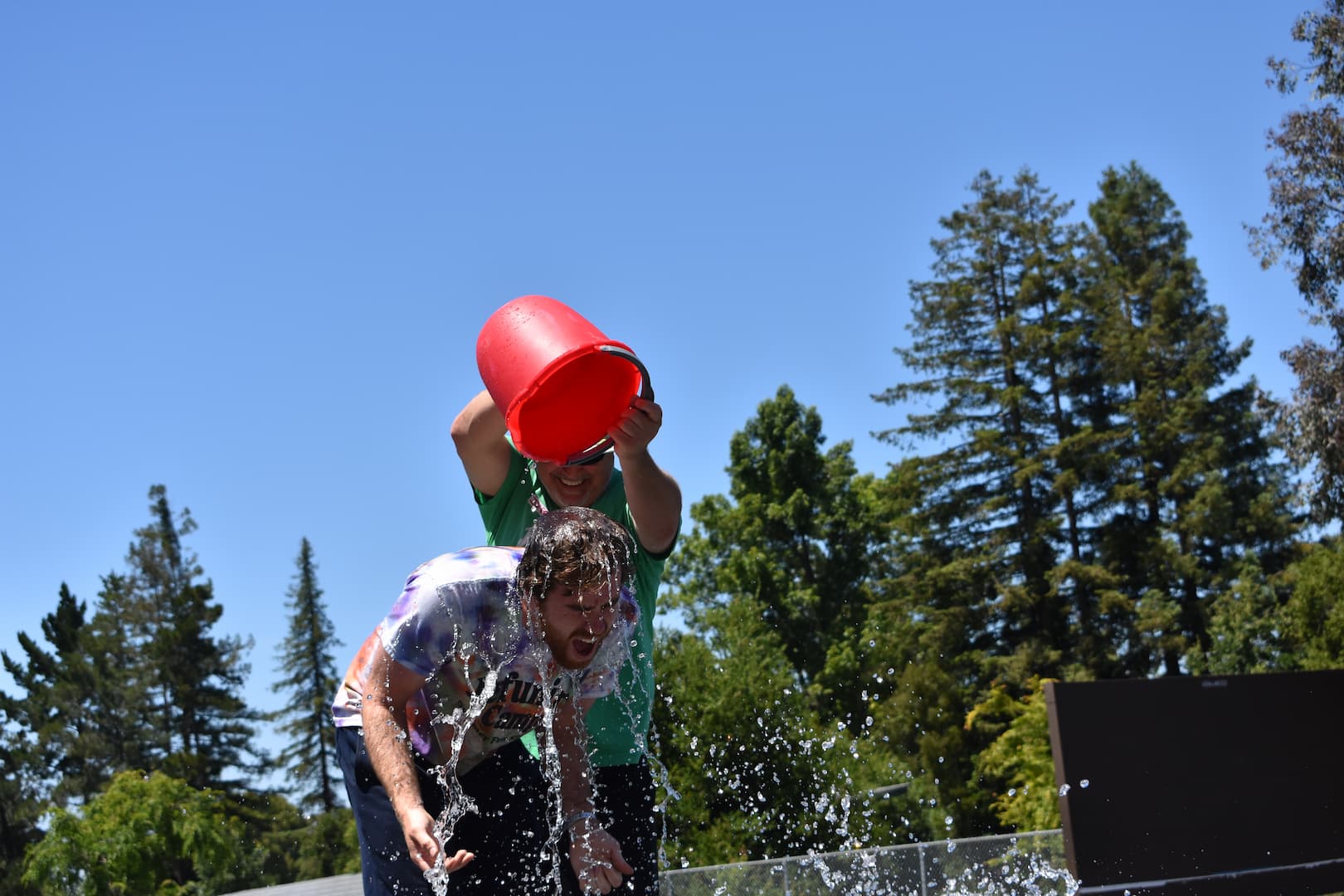 dumping water on director